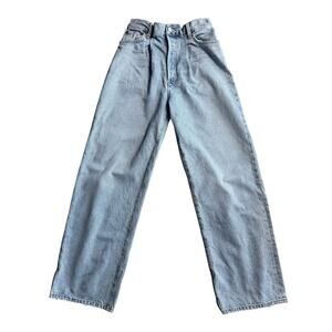 AGOLDE 23 Dax Upsize Jeans Light Blue Wash 100% Organic Cotton Wide Leg USA